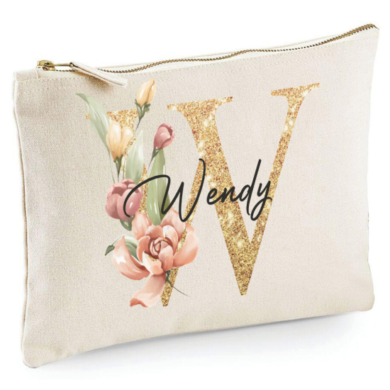 Personalized Monogram Pencil / Pouch - Letter W