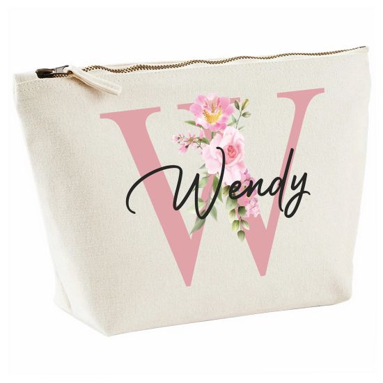 Personalized Monogram Pencil / Pouch - Letter W