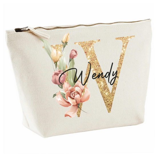 Personalized Monogram Pencil / Pouch - Letter W