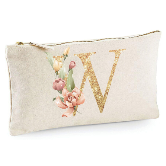 Personalized Monogram Pencil / Pouch - Letter W