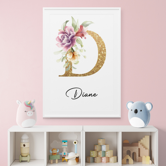 Personalized Monogram Poster - Letter D