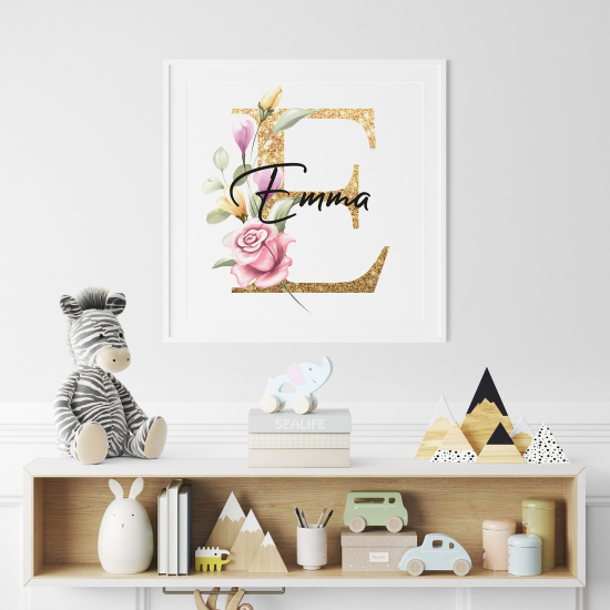 Personalized Monogram Poster - Letter E