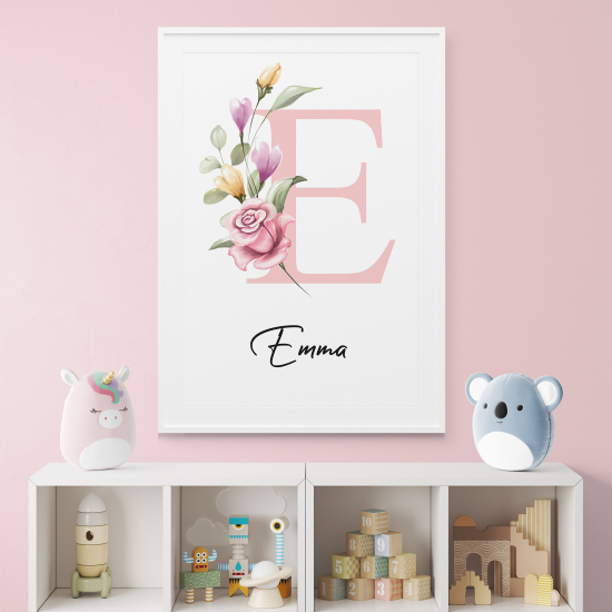 Personalized Monogram Poster - Letter E