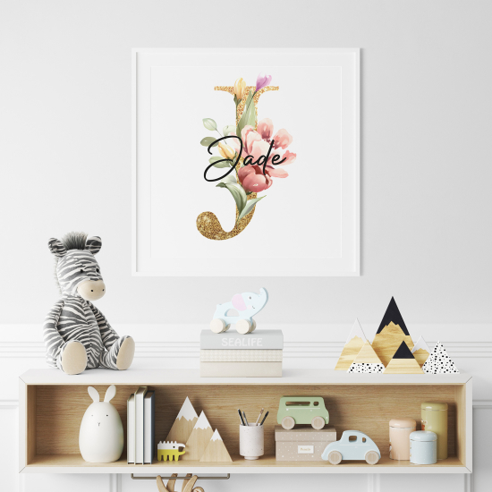 Personalized Monogram Poster - Letter J