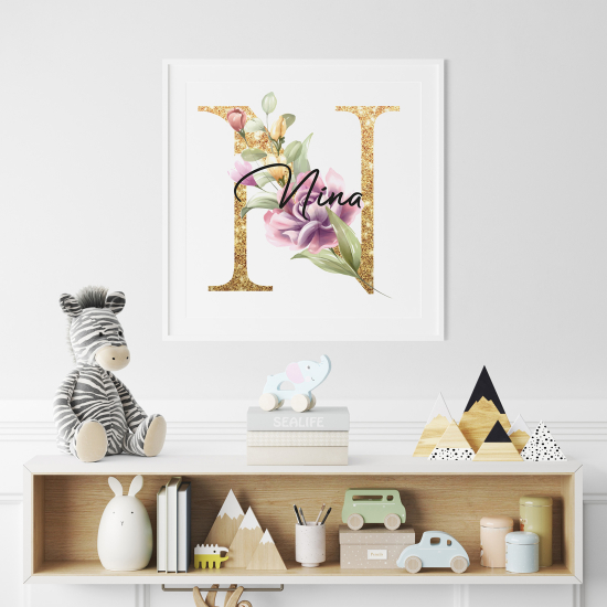 Personalized Monogram Poster - Letter N