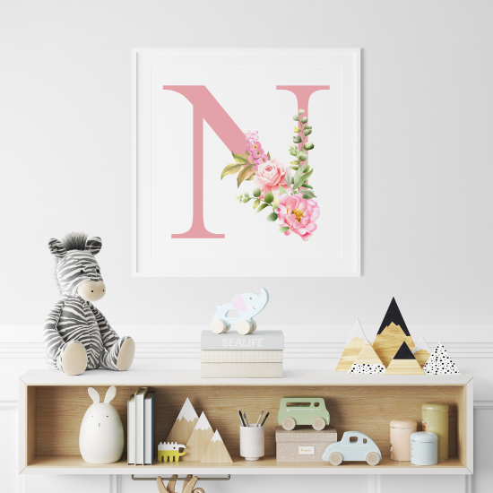 Personalized Monogram Poster - Letter N