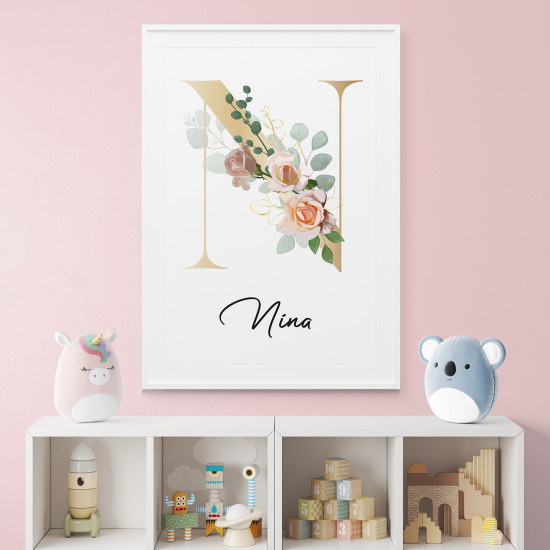 Personalized Monogram Poster - Letter N