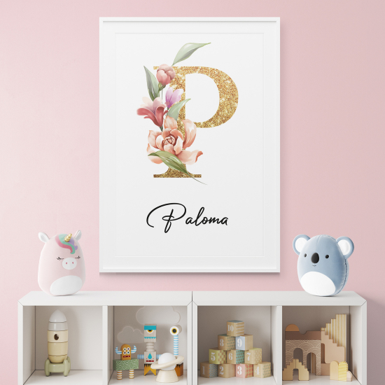 Personalized Monogram Poster - Letter P