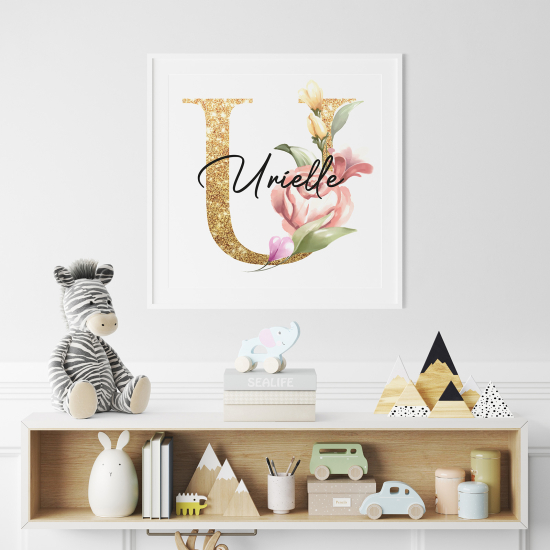 Personalized Monogram Poster - Letter U