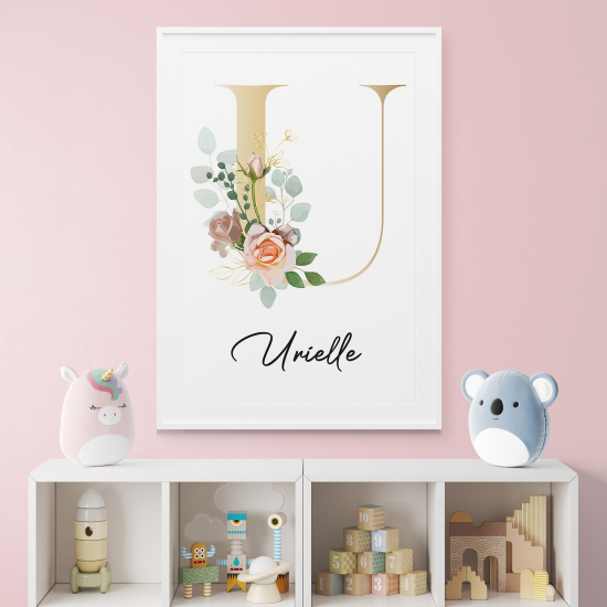 Personalized Monogram Poster - Letter U