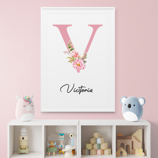 Personalized Monogram Poster - Letter V