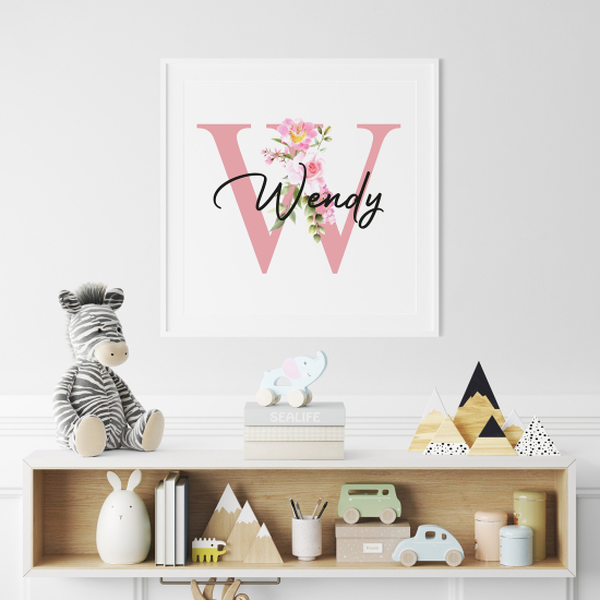 Personalized Monogram Poster - Letter W