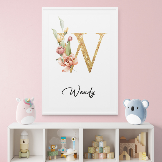 Personalized Monogram Poster - Letter W