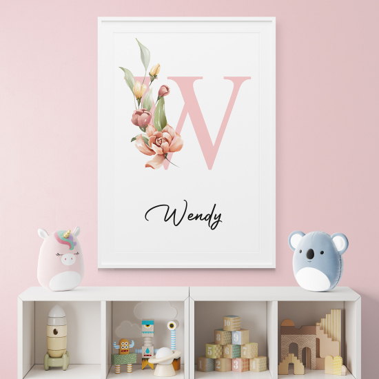 Personalized Monogram Poster - Letter W