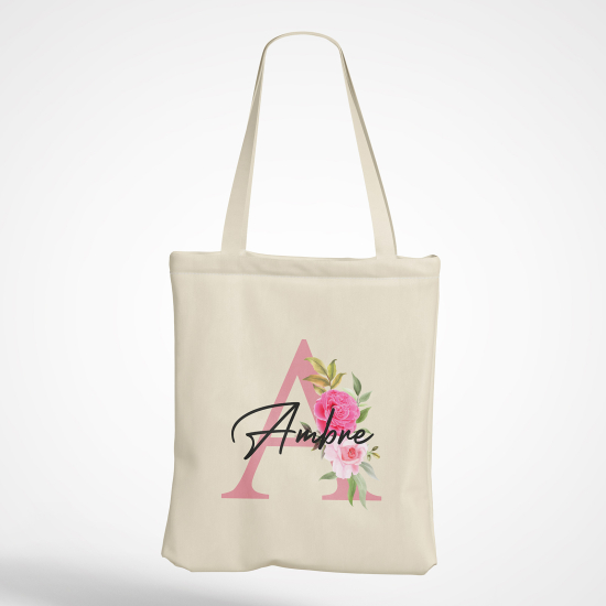 Personalized Monogram Tote Bag - Letter A