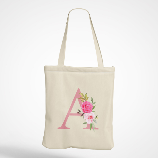 Personalized Monogram Tote Bag - Letter A