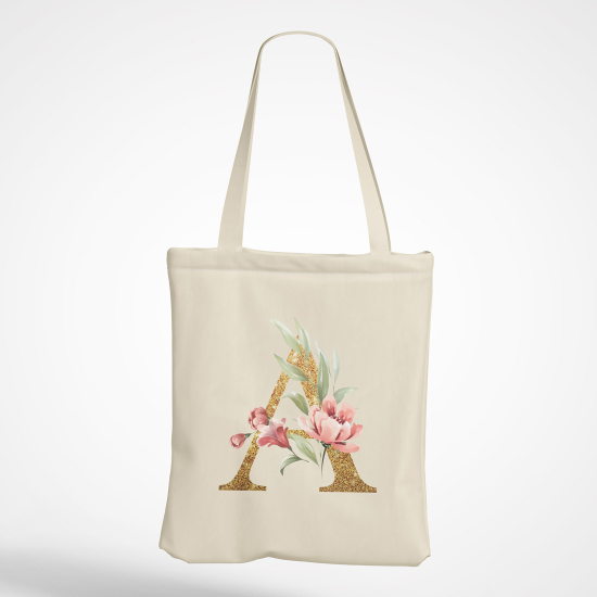 Personalized Monogram Tote Bag - Letter A