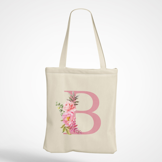 Personalized Monogram Tote Bag - Letter B