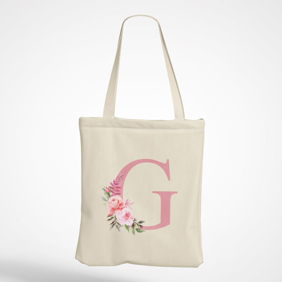 Personalized Monogram Tote Bag - Letter G