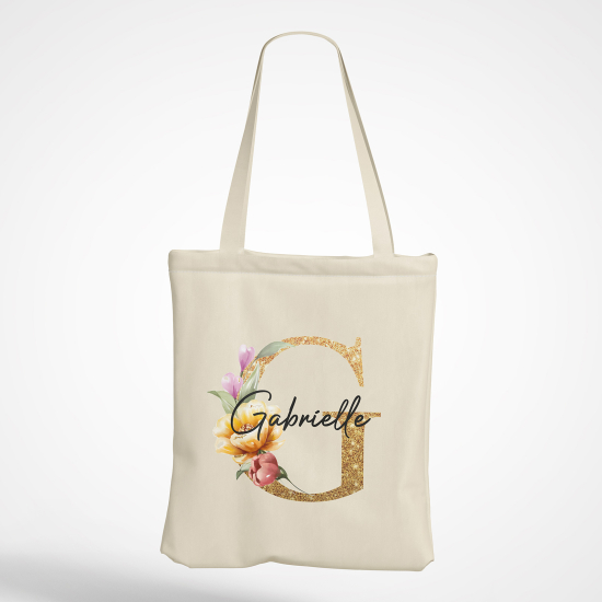 Personalized Monogram Tote Bag - Letter G