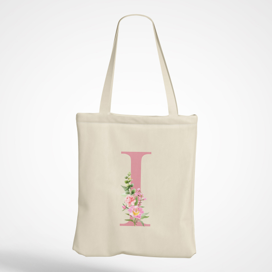 Personalized Monogram Tote Bag - Letter I