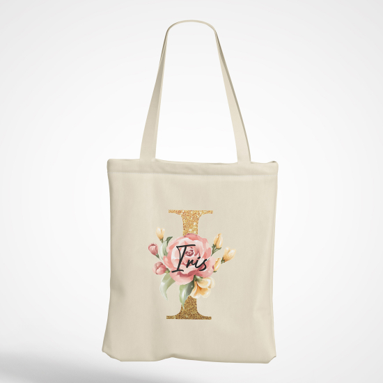 Personalized Monogram Tote Bag - Letter I