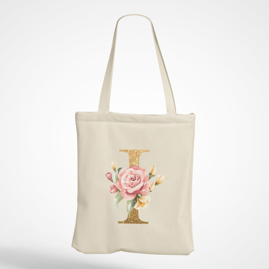 Personalized Monogram Tote Bag - Letter I