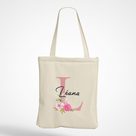 Personalized Monogram Tote Bag - Letter L