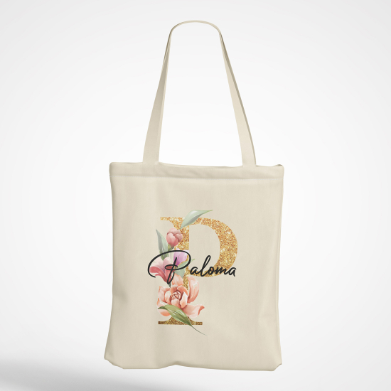 Personalized Monogram Tote Bag - Letter P