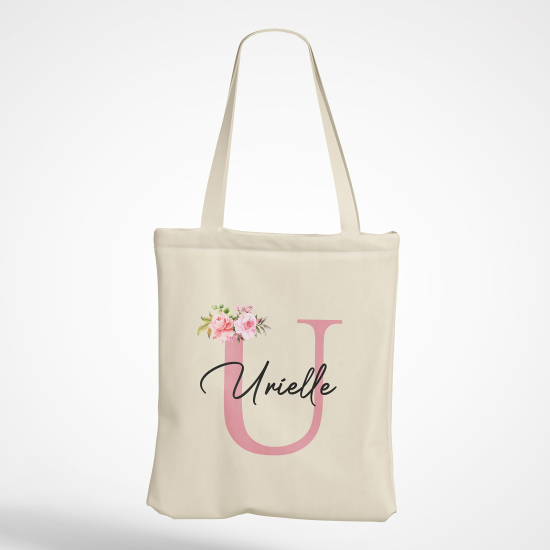 Personalized Monogram Tote Bag - Letter U