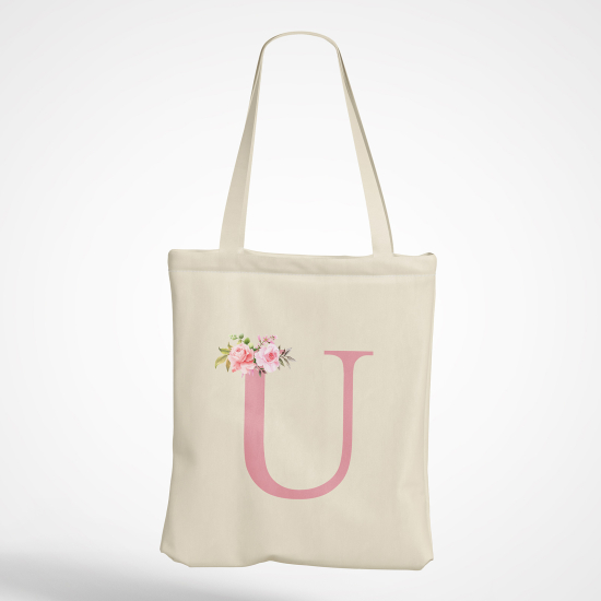 Personalized Monogram Tote Bag - Letter U