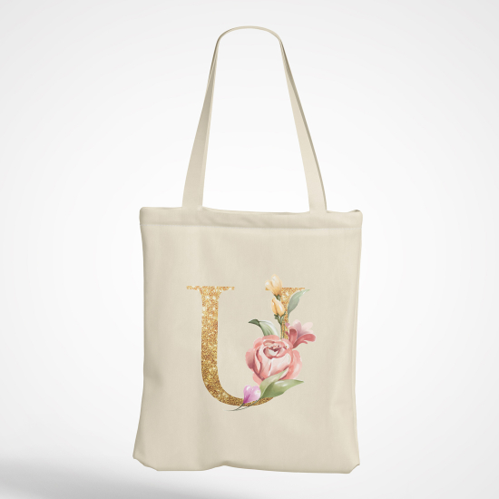 Personalized Monogram Tote Bag - Letter U