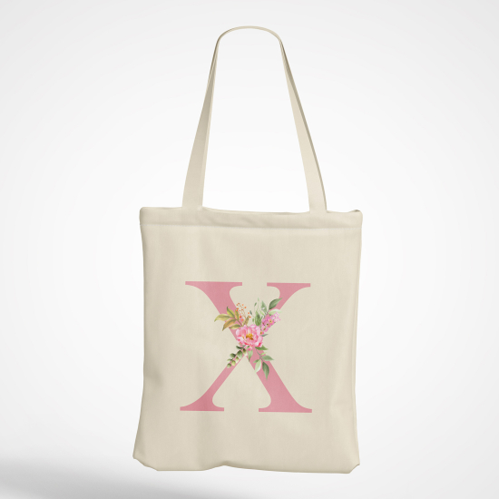 Personalized Monogram Tote Bag - Letter X