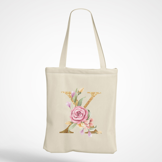 Personalized Monogram Tote Bag - Letter X