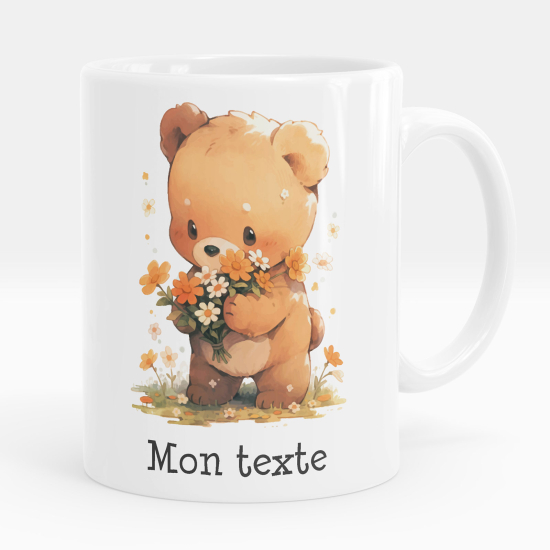 Personalized Mug - Bear flowers