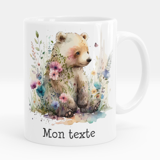 Personalized Mug - Bear flowers