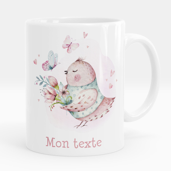 Personalized Mug - Bird flowers