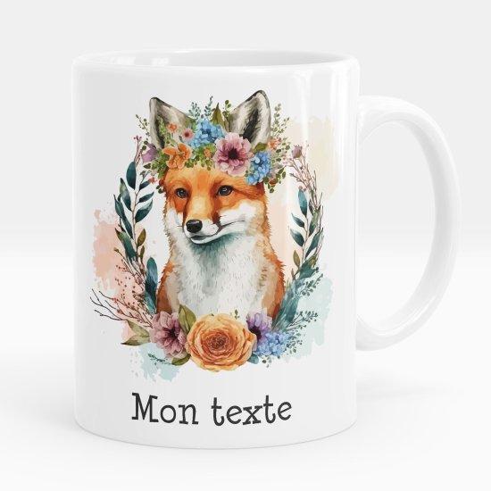 Personalized Mug - Fox flowers