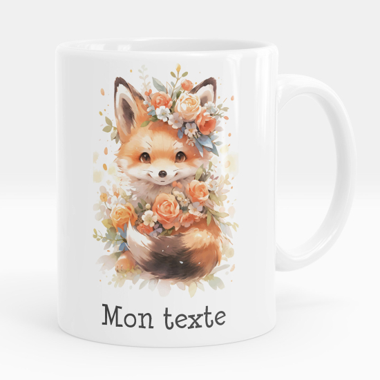 Personalized Mug - Fox flowers