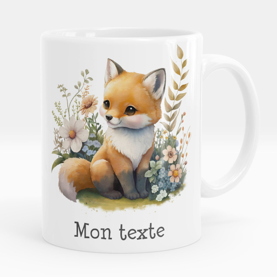 Personalized Mug - Fox flowers