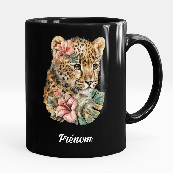 Personalized Mug - Full Black - Baby tiger