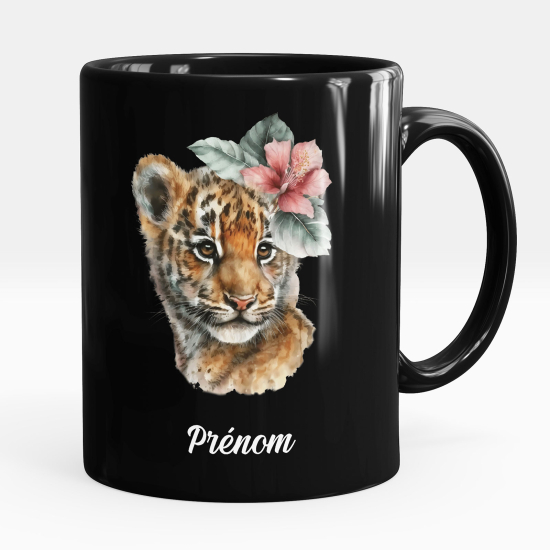 Personalized Mug - Full Black - Baby tiger