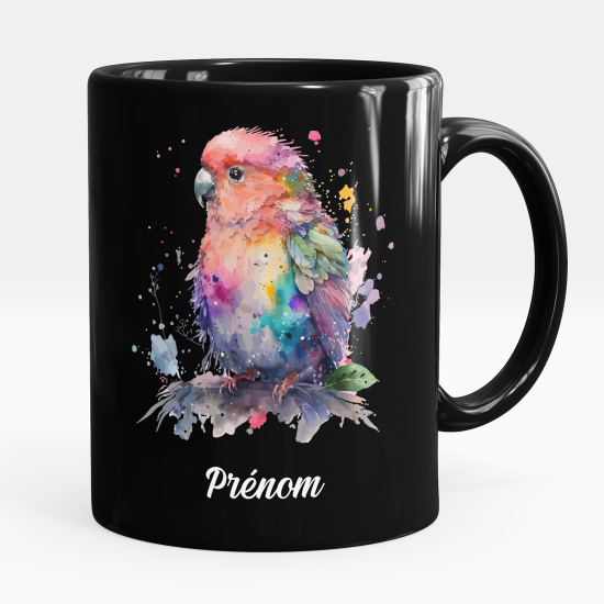 Personalized Mug - Full Black - Parrot