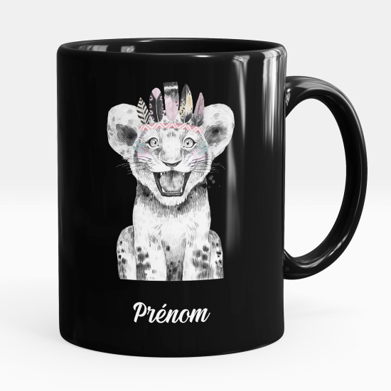 Personalized Mug - Full Black - Tiger