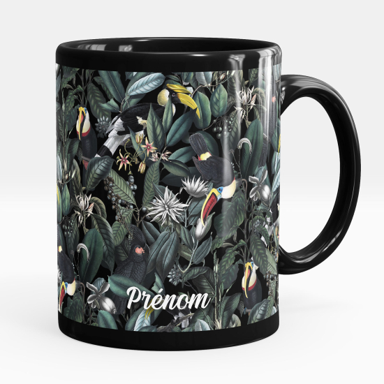 Personalized Mug - Full Black - Toucans