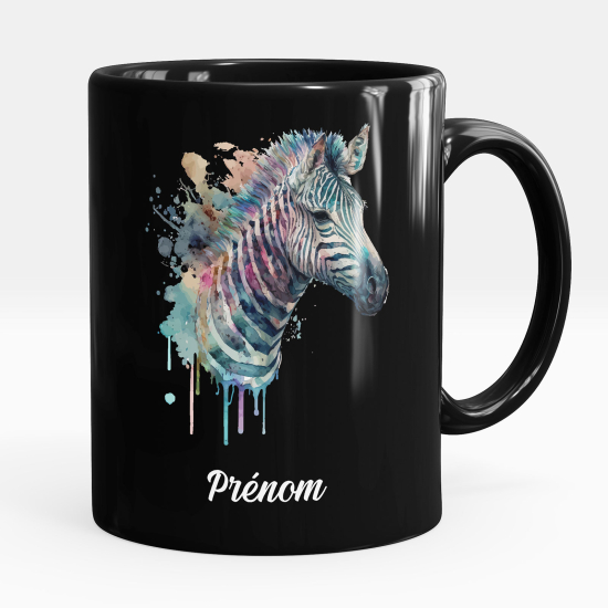 Personalized Mug - Full Black - Zebra