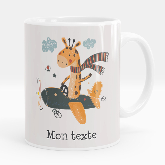 Personalized Mug - Giraffe plane