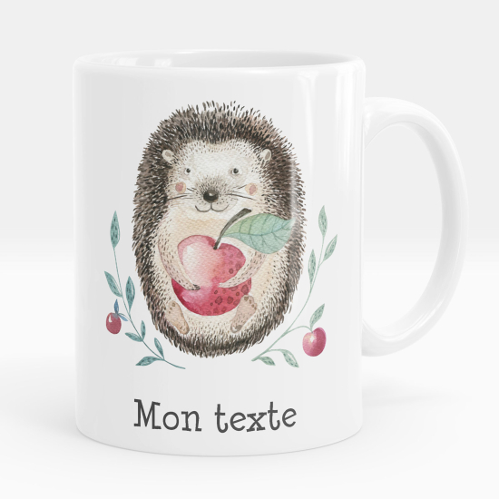 Personalized Mug - Hedgehog and fruits