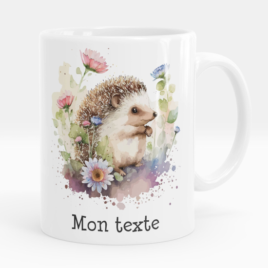 Personalized Mug - Hedgehog flowers