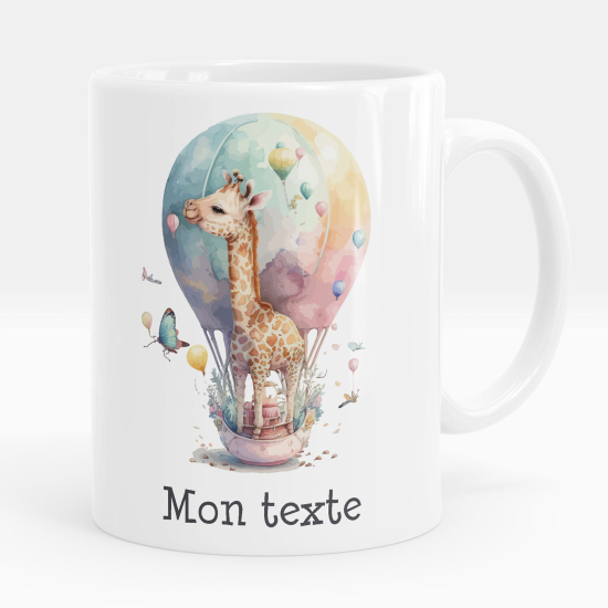 Personalized Mug - Hot air balloon giraffe